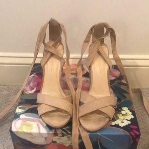 Ghost heel ankle wrap pumps